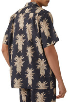 Cuban Pineapple Print Pajama Shirt